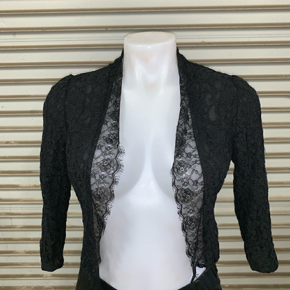 Lauren Conrad short jacket black with lace overlay